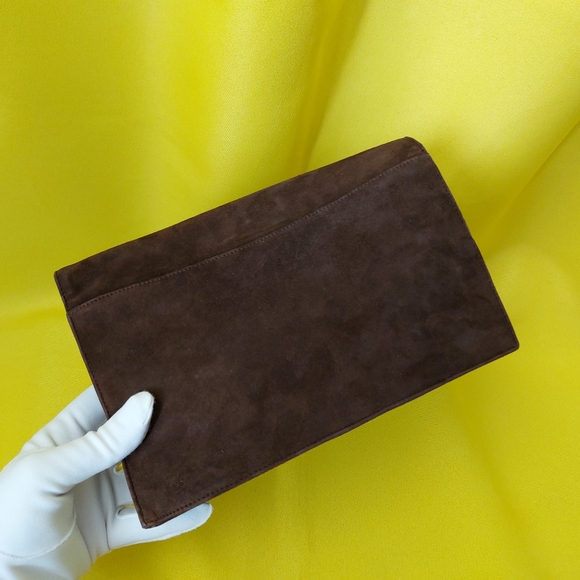 Vintage Crossbody Bag Brown Surde Purse by UNGARO Parallele Paris 1980s - Picture 6 of 16